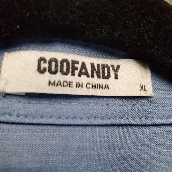 Coofandy Shirt Mens XL Light Blue Classic Button-Up Long Sleeve Casual - Picture 2 of 9